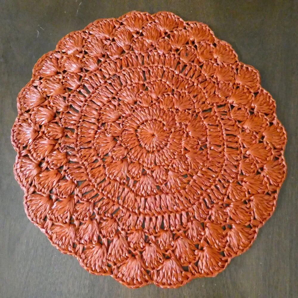 Set of 4 Vintage Takahashi San Francisco Orange Placemats Woven Japan 1970s